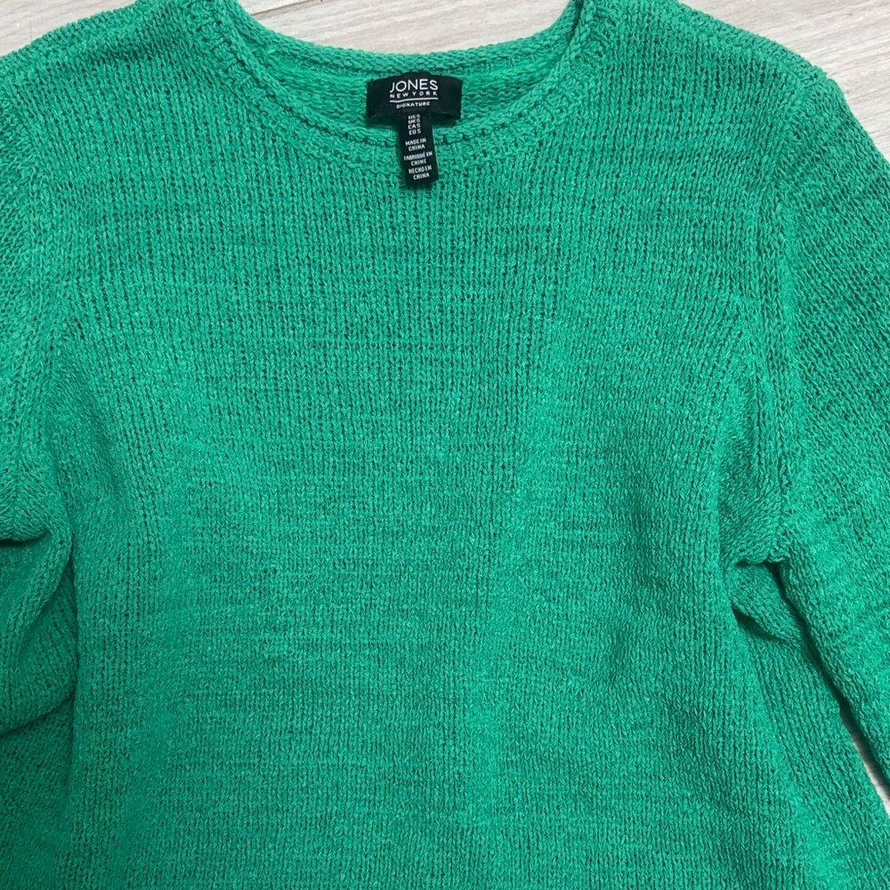 Jones New York Vibrant Green Crew Neck Sweater - Picture 9 of 10